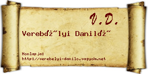 Verebélyi Daniló névjegykártya